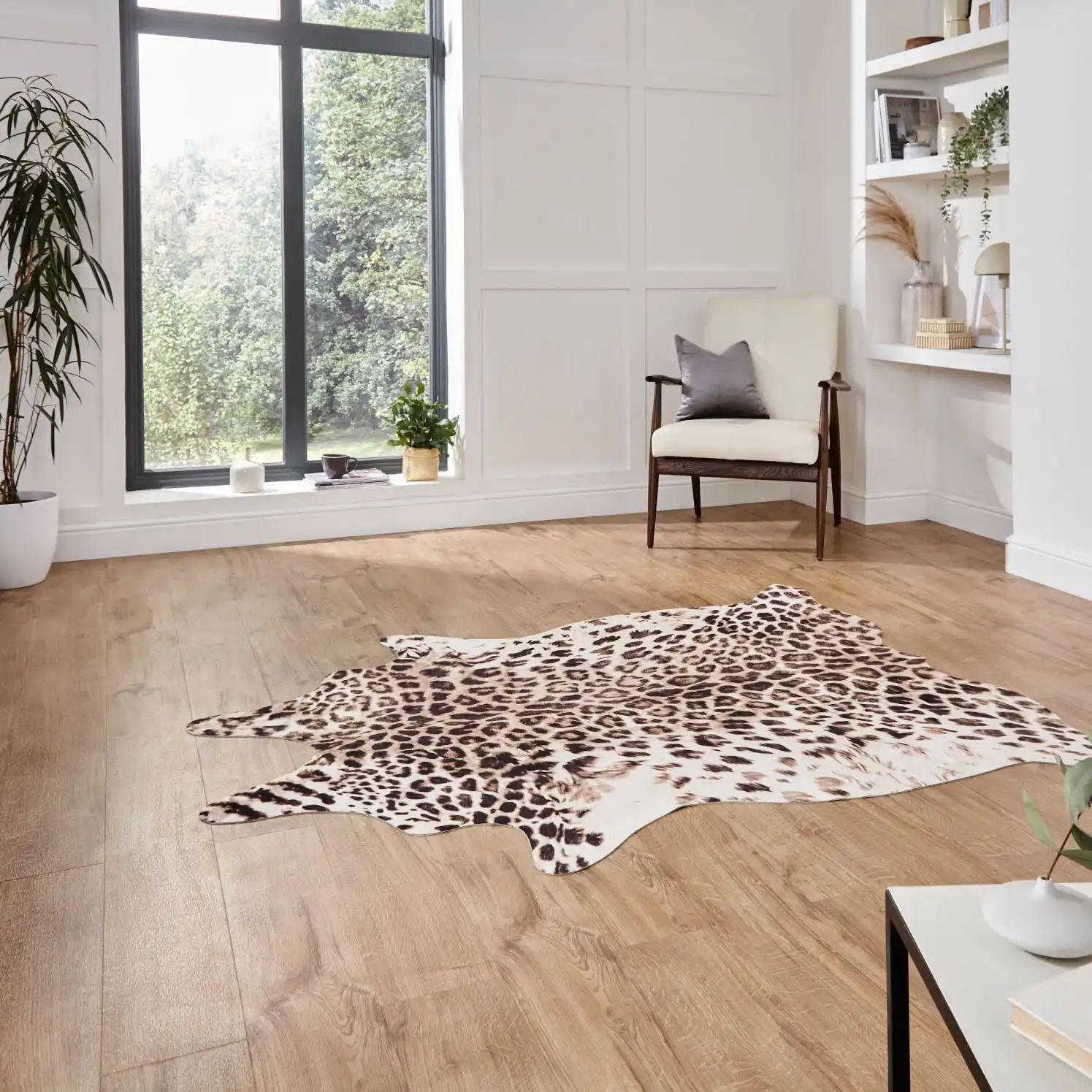 Faux Animal Print Leopard Print Rug - Image 3