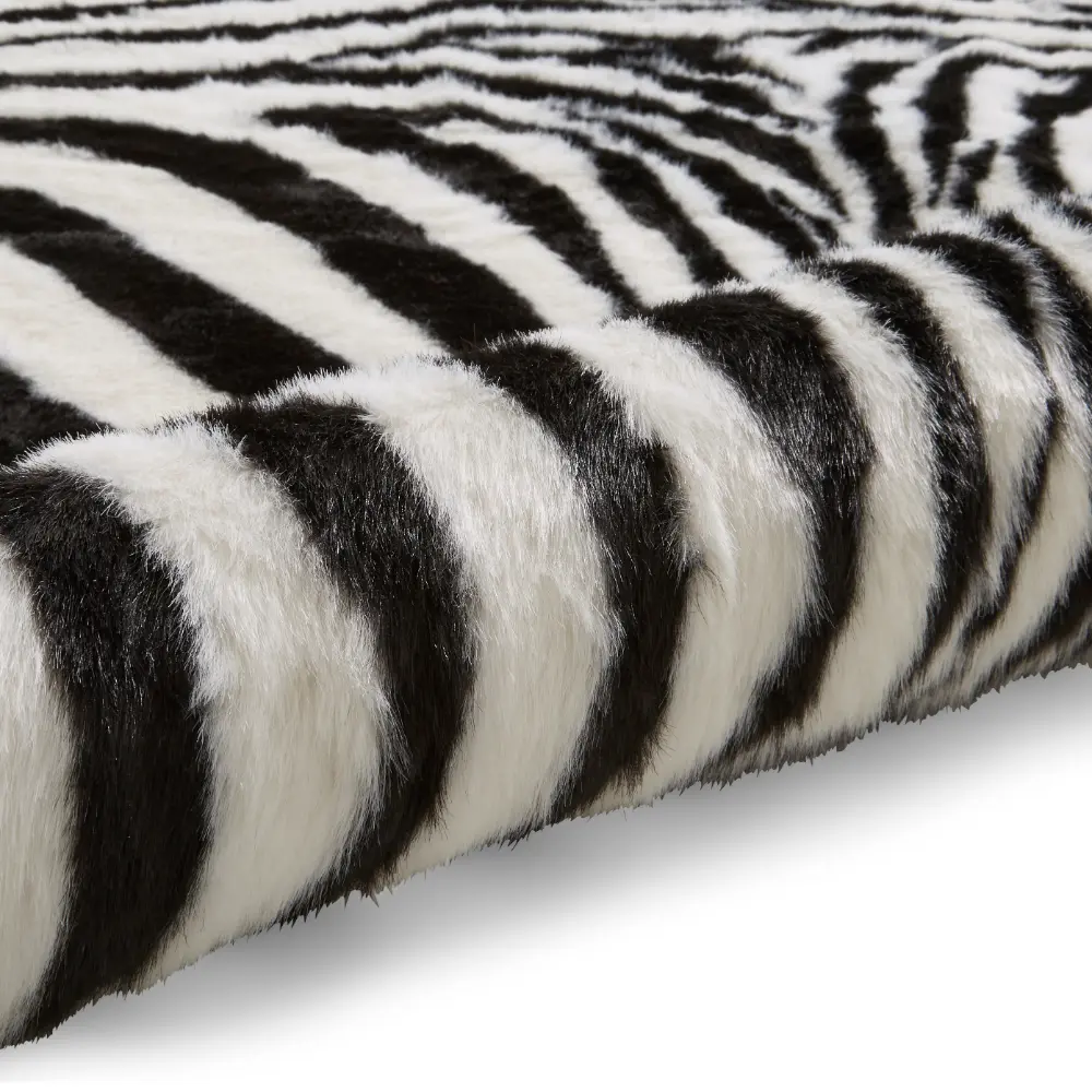 Faux Fur Zebra Black/White - Image 6