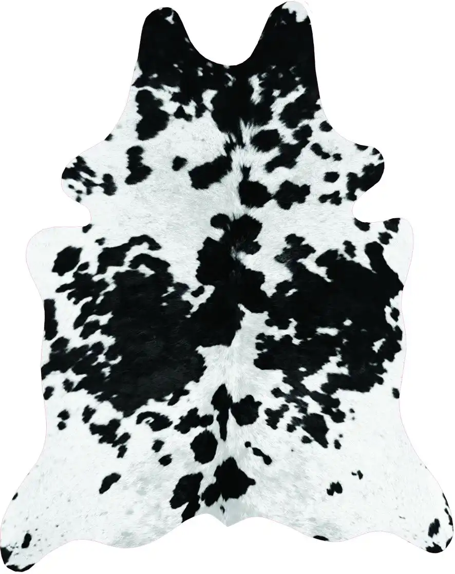 Faux Hide Black White Rug