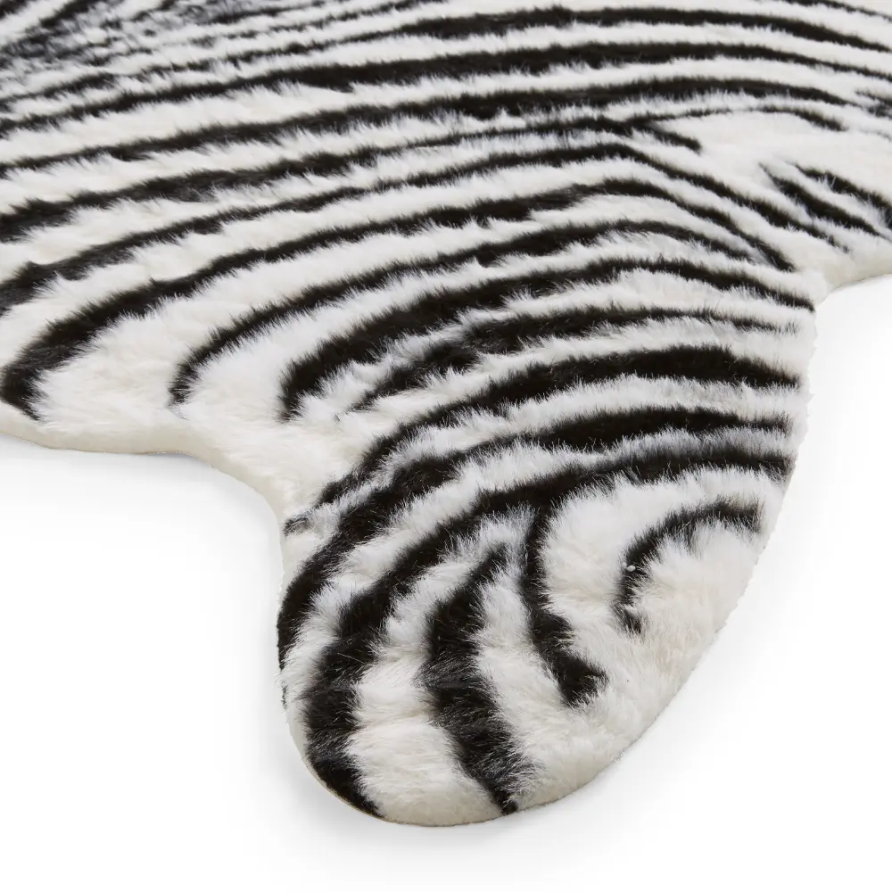 Faux Print Zebra Black/White - Image 4