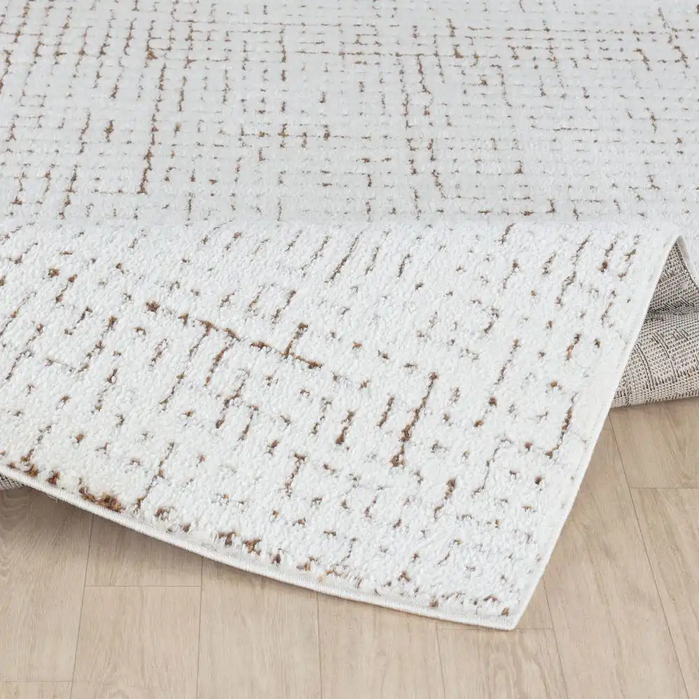 Amandine Scandi Modern High Pile Ivory/Brown Rug - Image 4