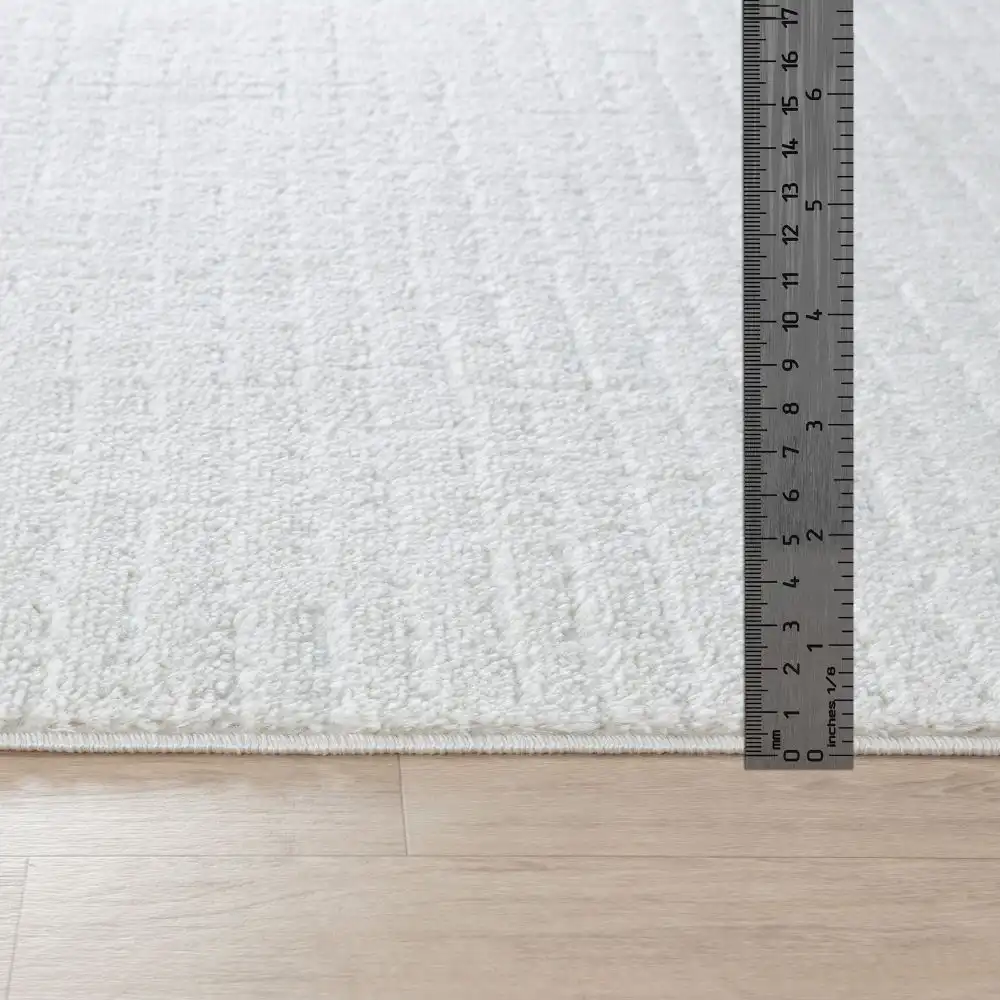 Amandine Scandi Modern High Pile Ivory/Off-White Rug - Image 4