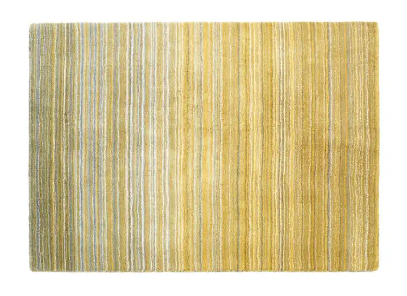 Fine Stripe Ochre Yellow Rug