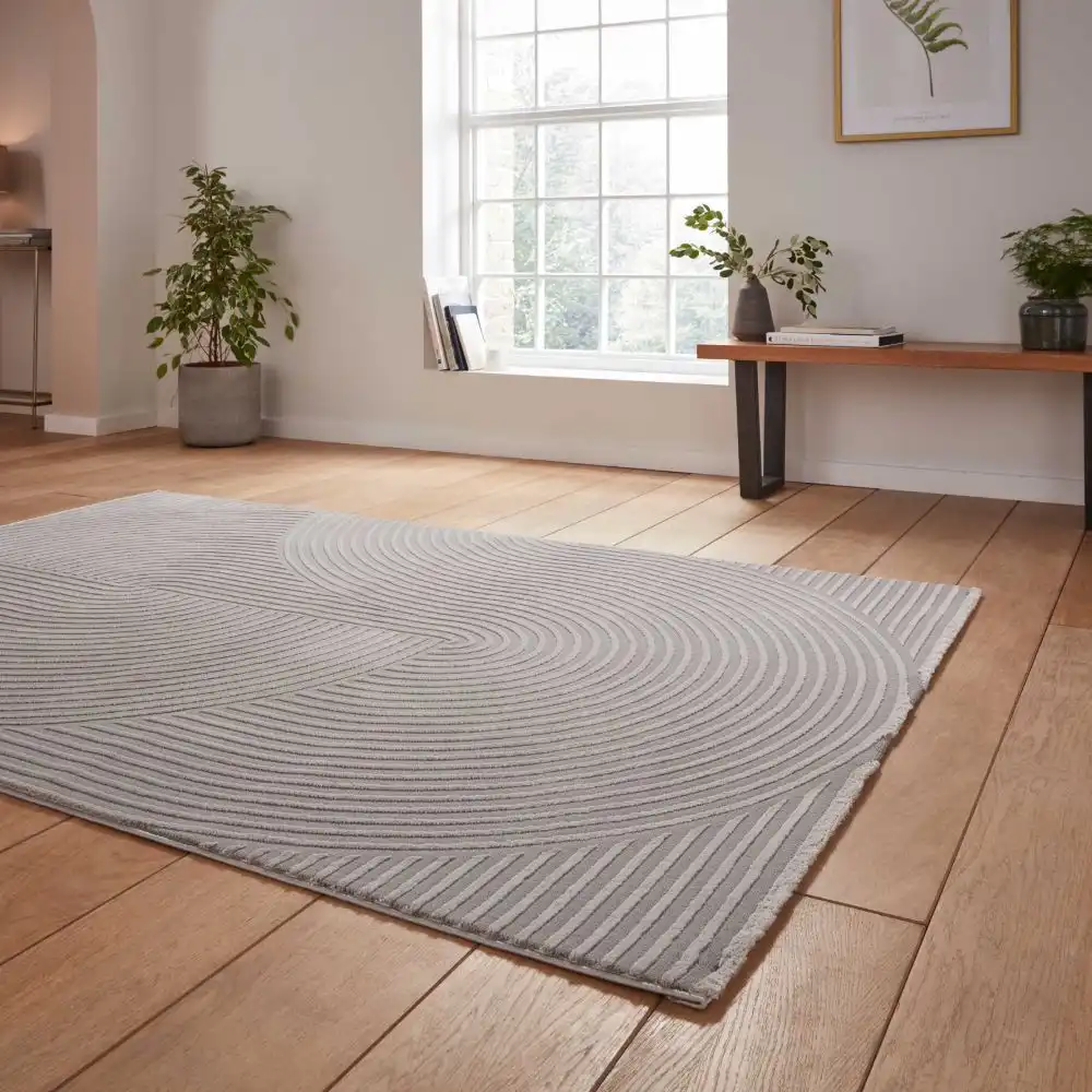 Flores Washable by Think 1924 Grey Rug - Image 2