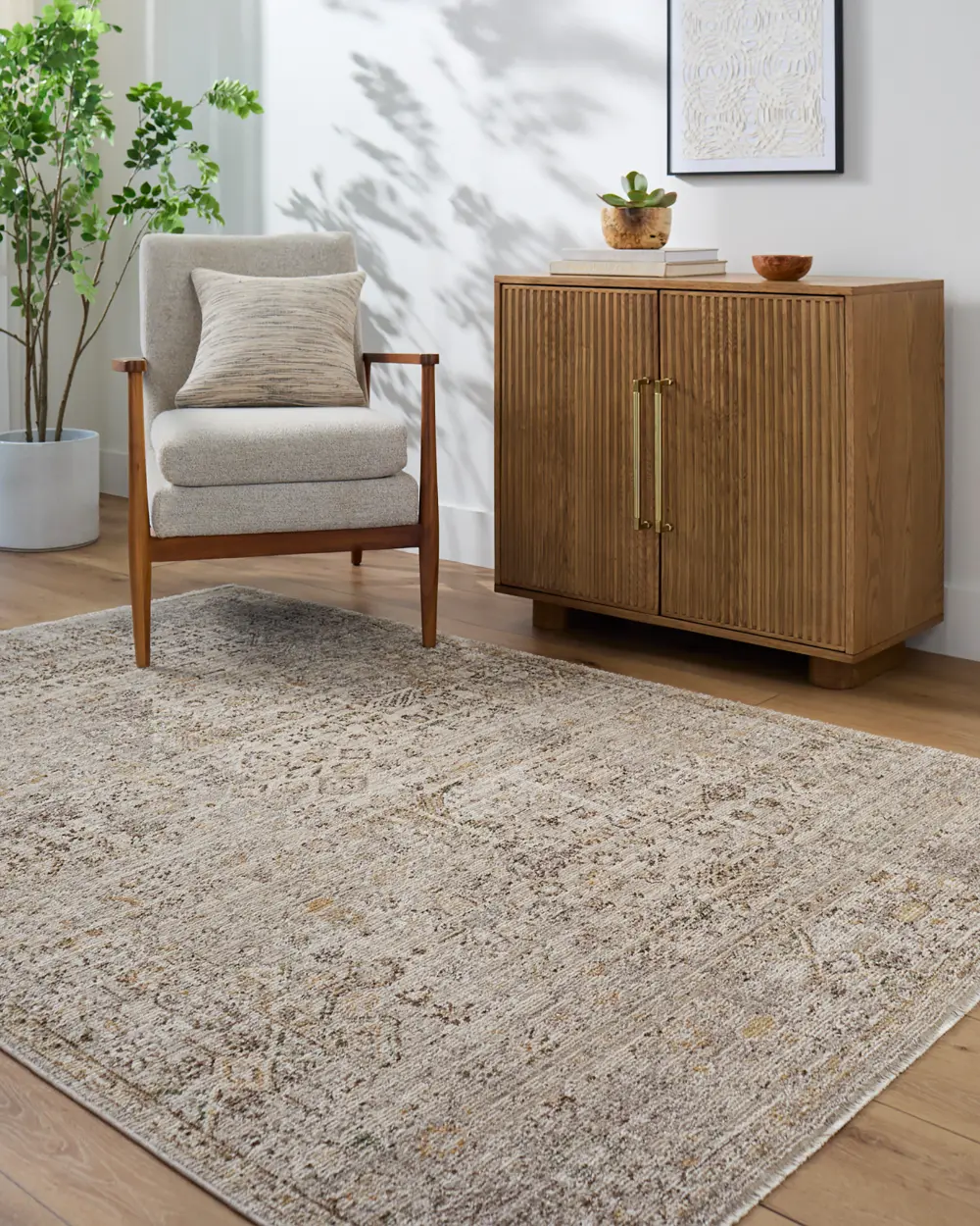 Myrtle Avenue I Galey Alix X Livabliss Vintage Oriental Boho Taupe/Cream Rug