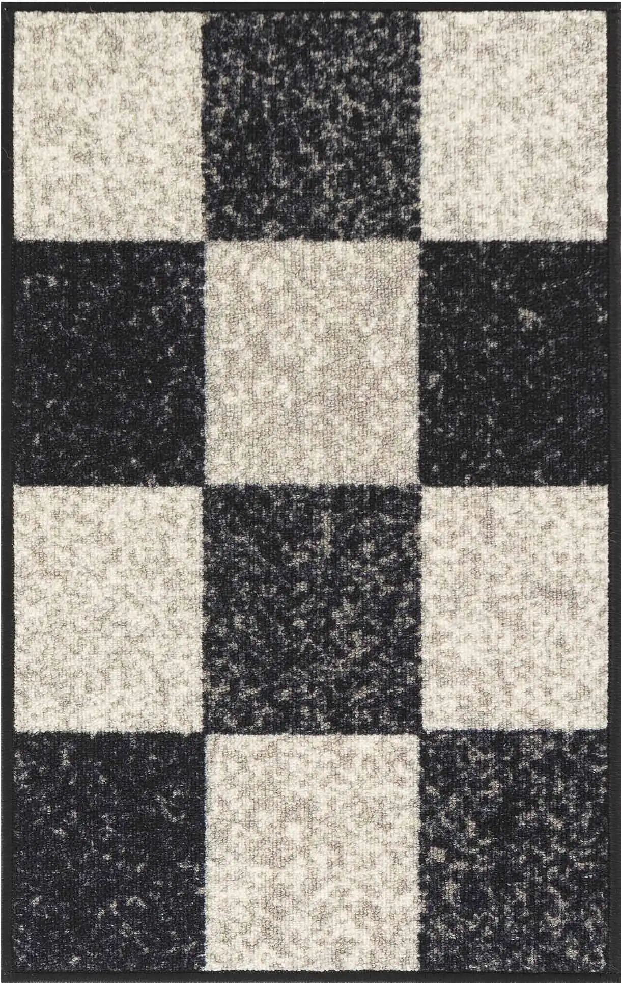 Washable Gel-Back Havana Square Black Rug - Image 2