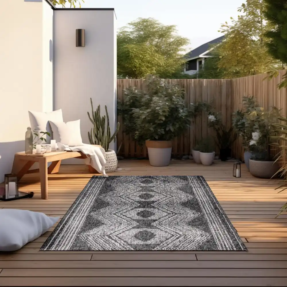 Gemini Reversible 106009 Black Rug
