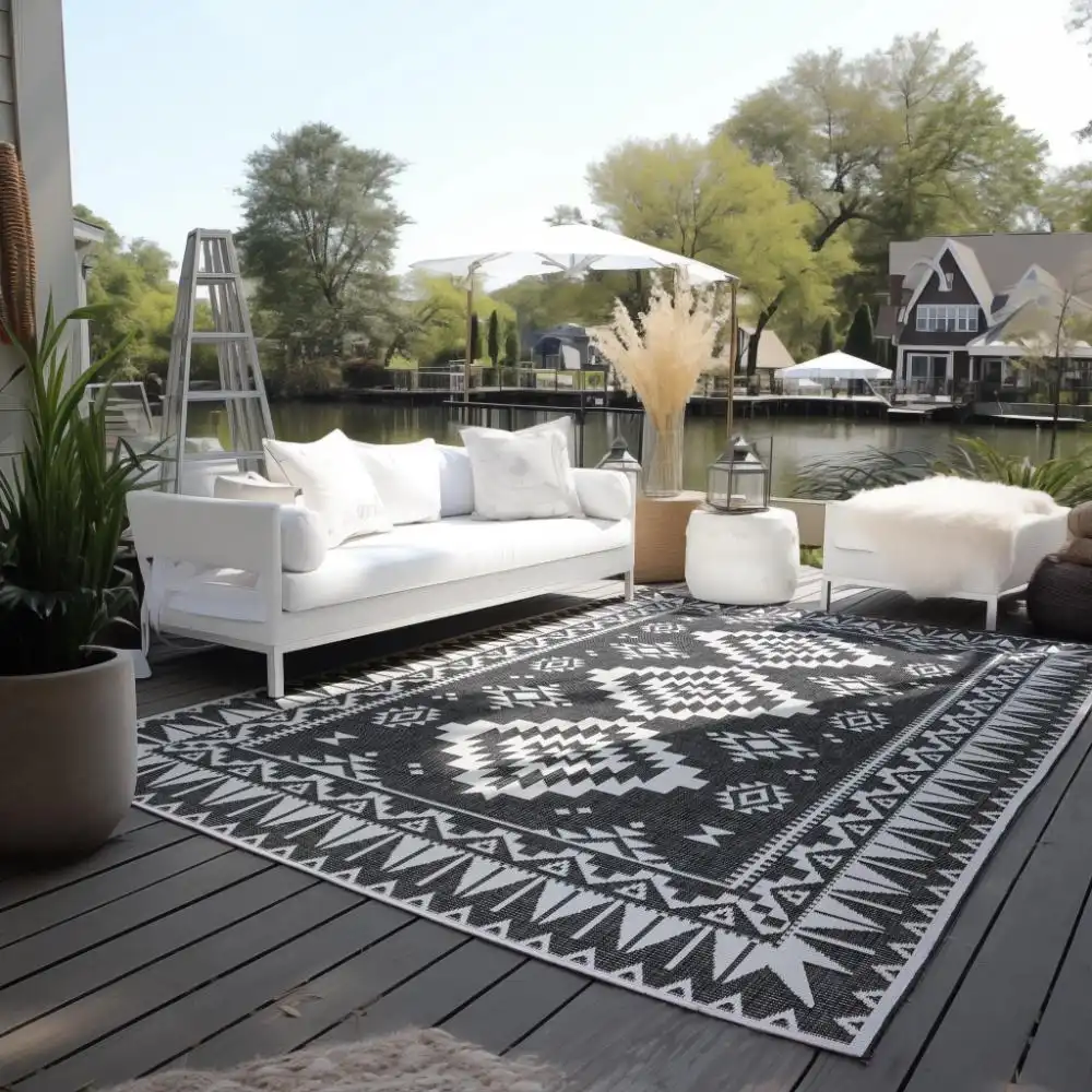 Gemini Reversible 106019 Black Rug