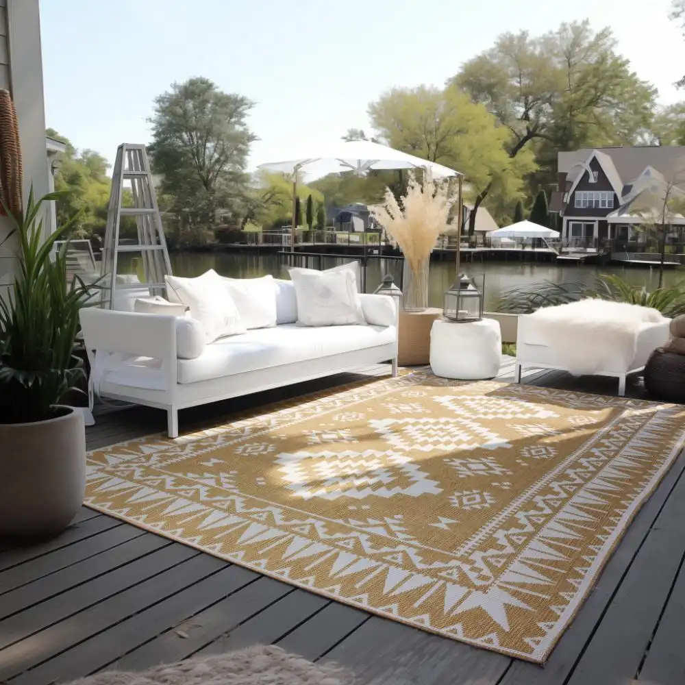 Gemini Reversible 106022 Ochre Rug