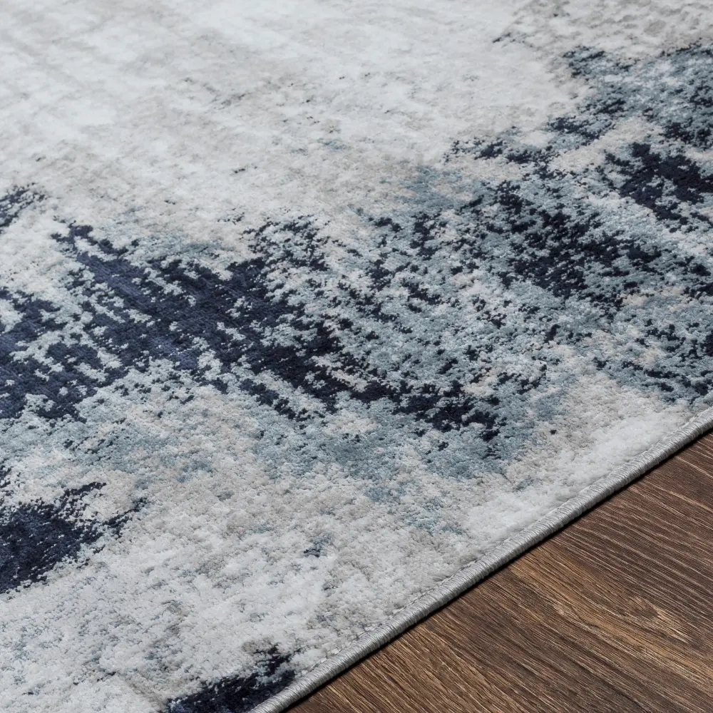Giulia Abstract Modern Marble Aqua/Navy Rug - Image 12