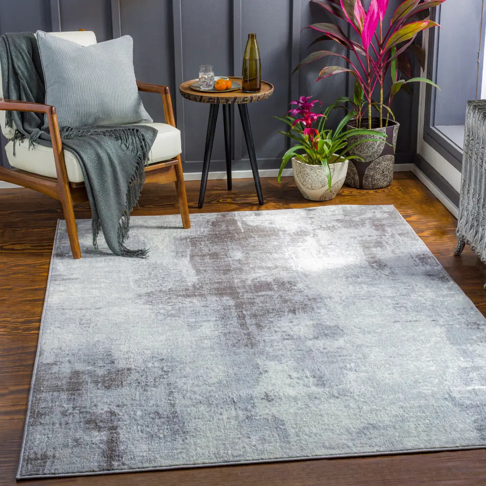 Giulia Abstract Modern Marble Cream Rug - Image 2