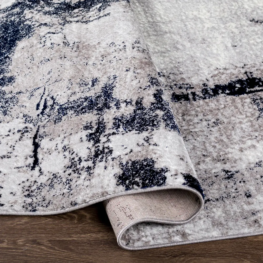 Giulia Abstract Modern Marble Grey Rug - Image 2