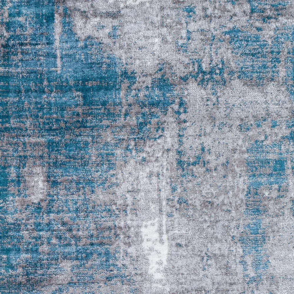 Giulia Abstract Modern Marble Teal Rug - Image 8