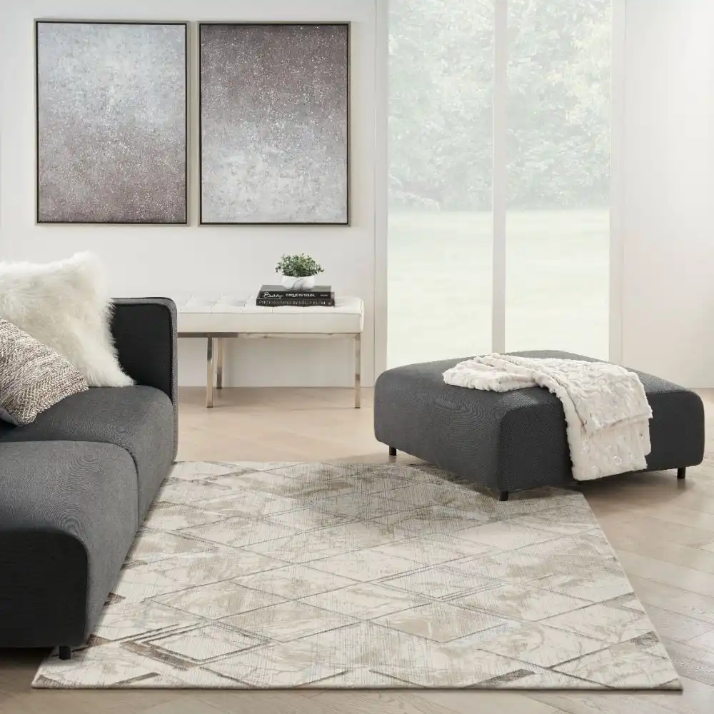 Glitz GLZ02 Ivory Grey Rug
