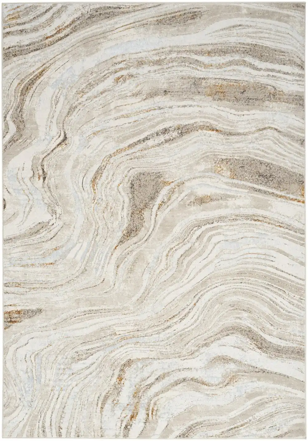 Glitz Nourison GLZ22 Grey Gold Rug - Image 8