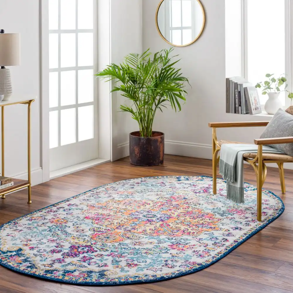 Lou Vintage Oriental Boho Saffron/Navy Rug - Image 3