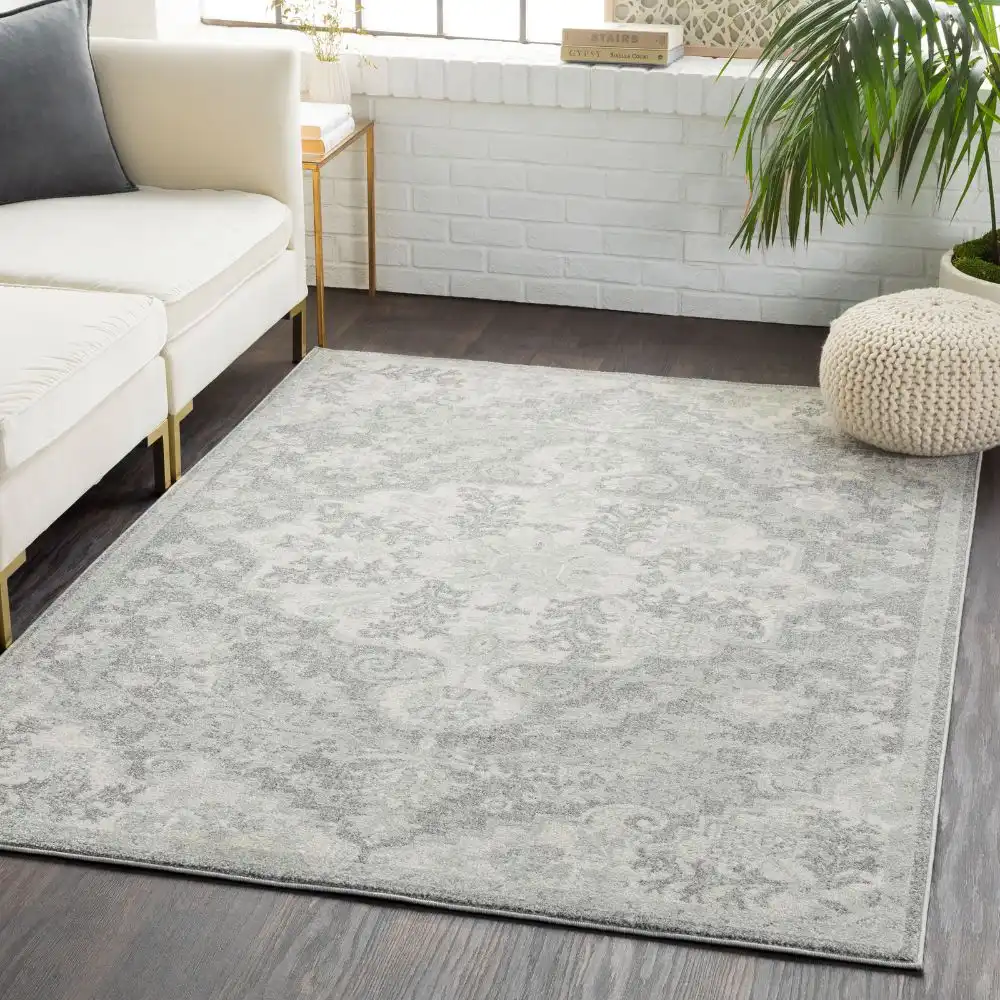 Lou Vintage Oriental Boho Charcoal Rug