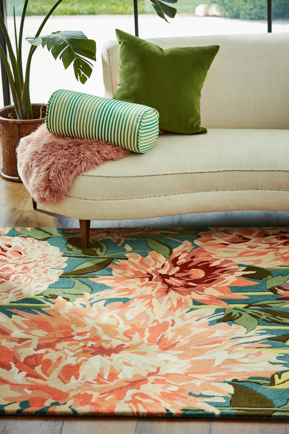 Harlequin Dahlia Coral Wilderness Rug 142408 - Image 2