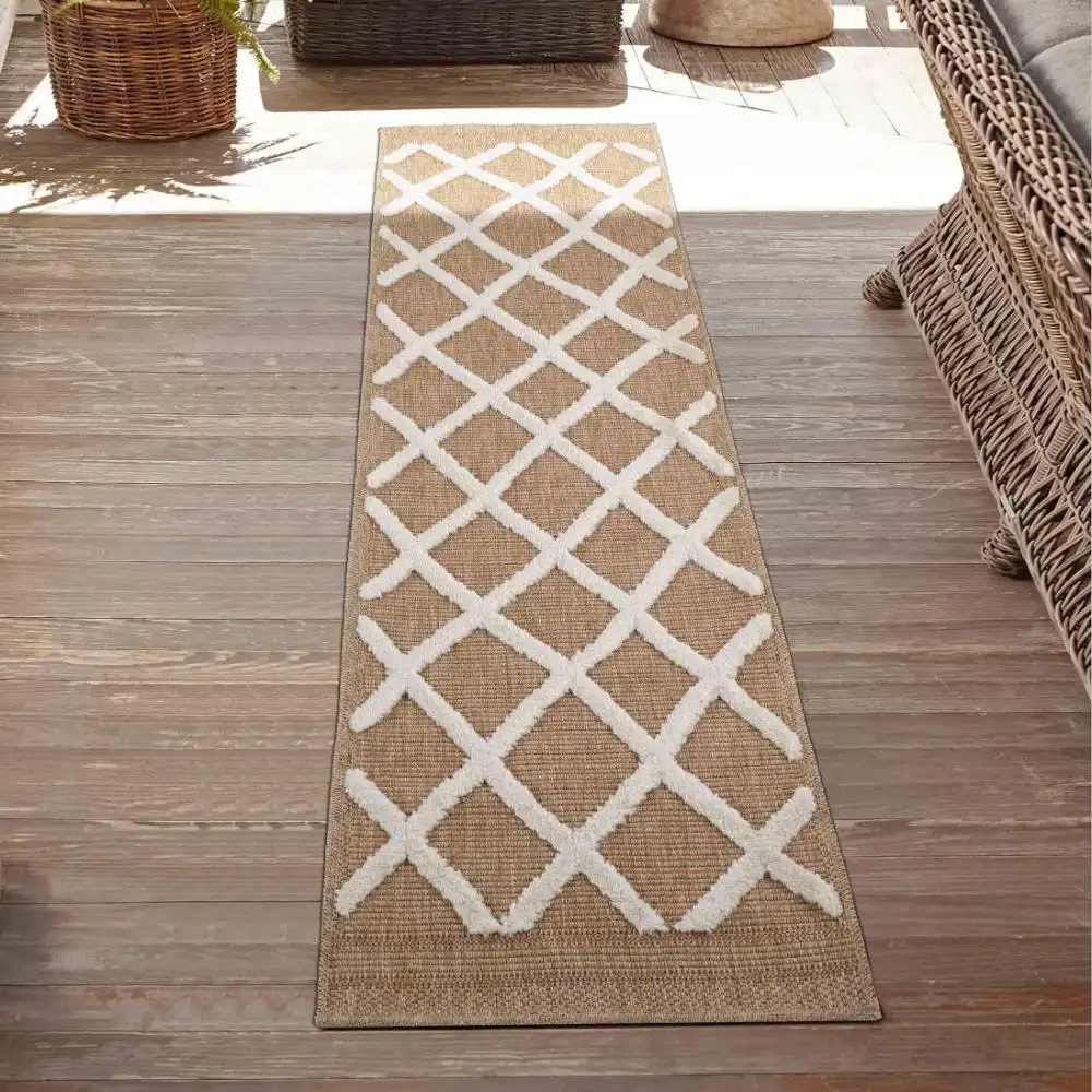 Harper Outdoor Diamond Cream Rug - Image 4