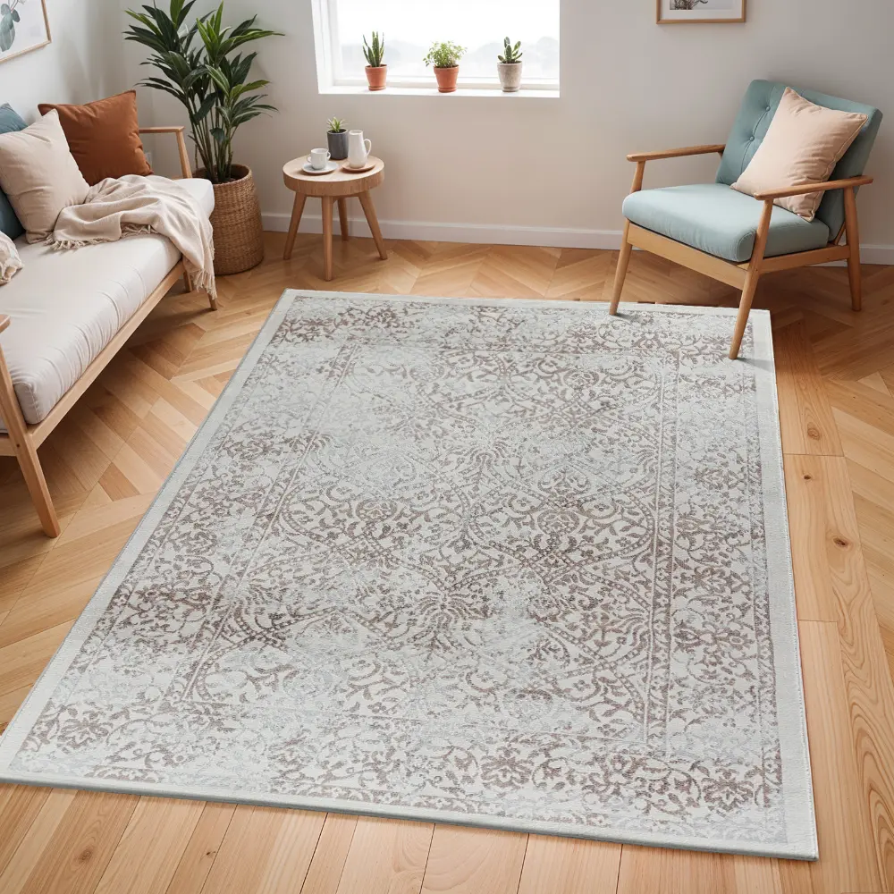 Hazel Vintage Oriental Boho Tan/Ivory Rug