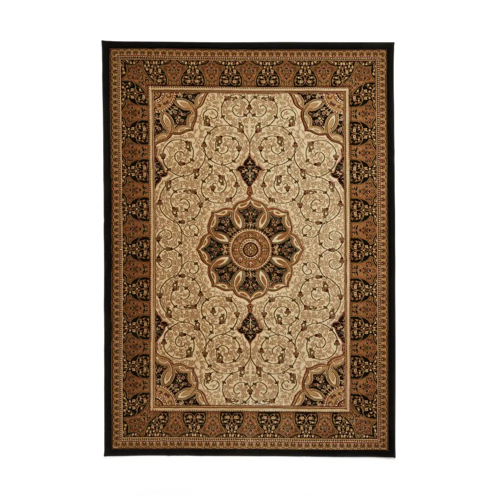 Heritage 4400 Black Cream Rug - Image 3