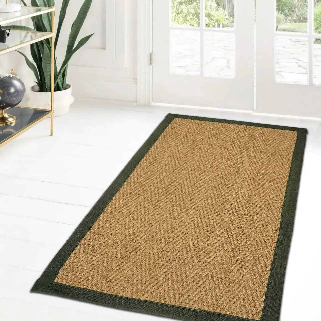 Herringbone Coir Green Rug - Image 2