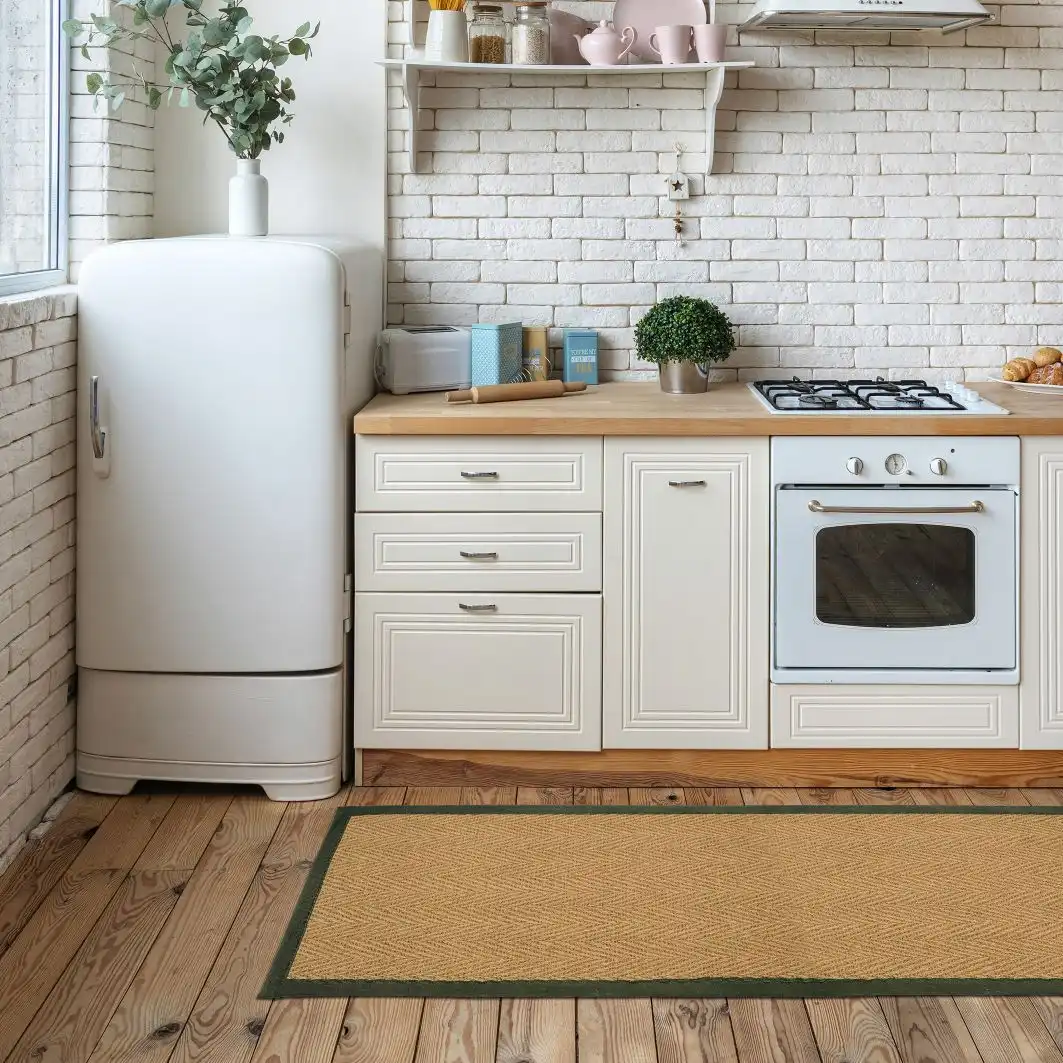 Herringbone Coir Green Rug - Image 3