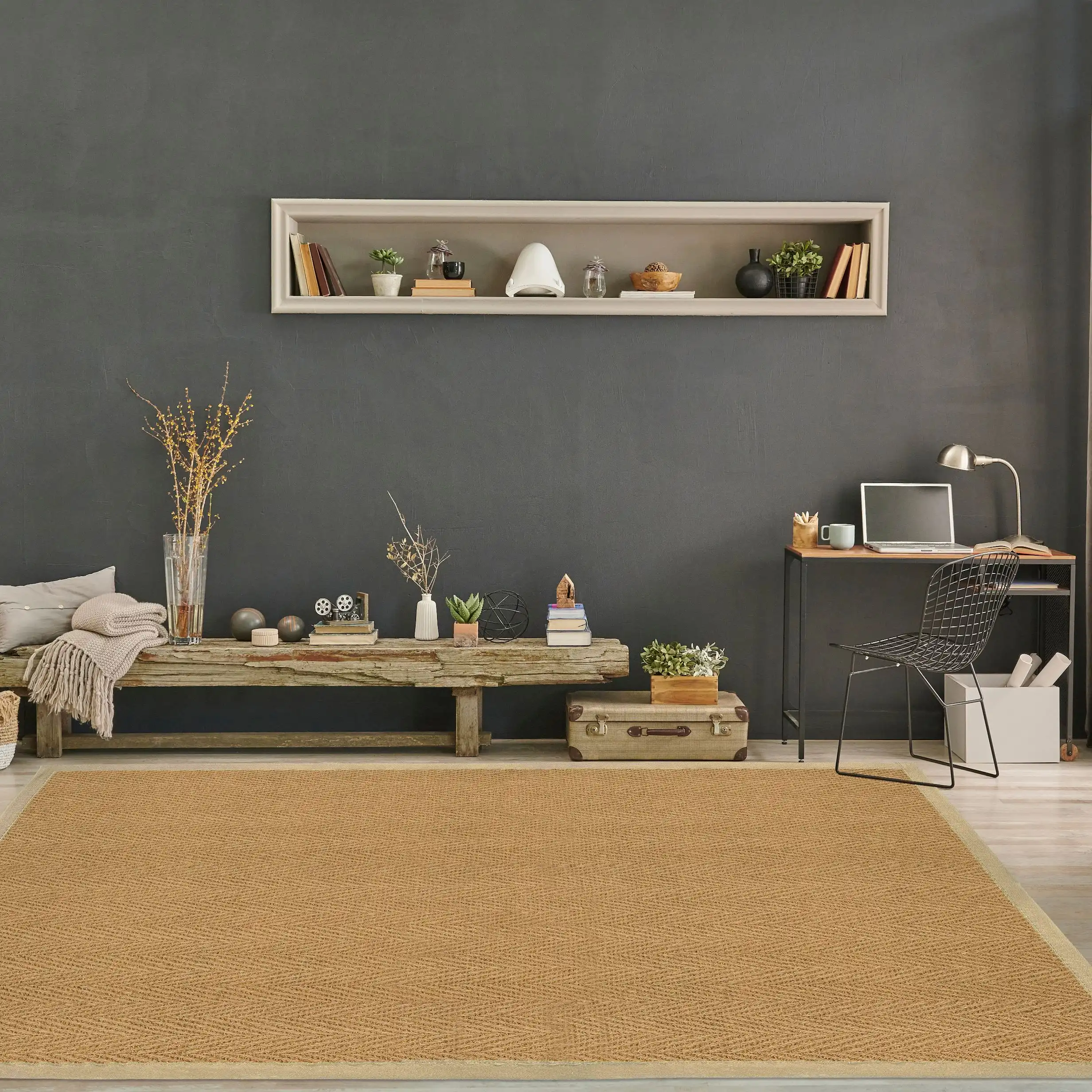 Herringbone Coir Natural Rug - Image 3