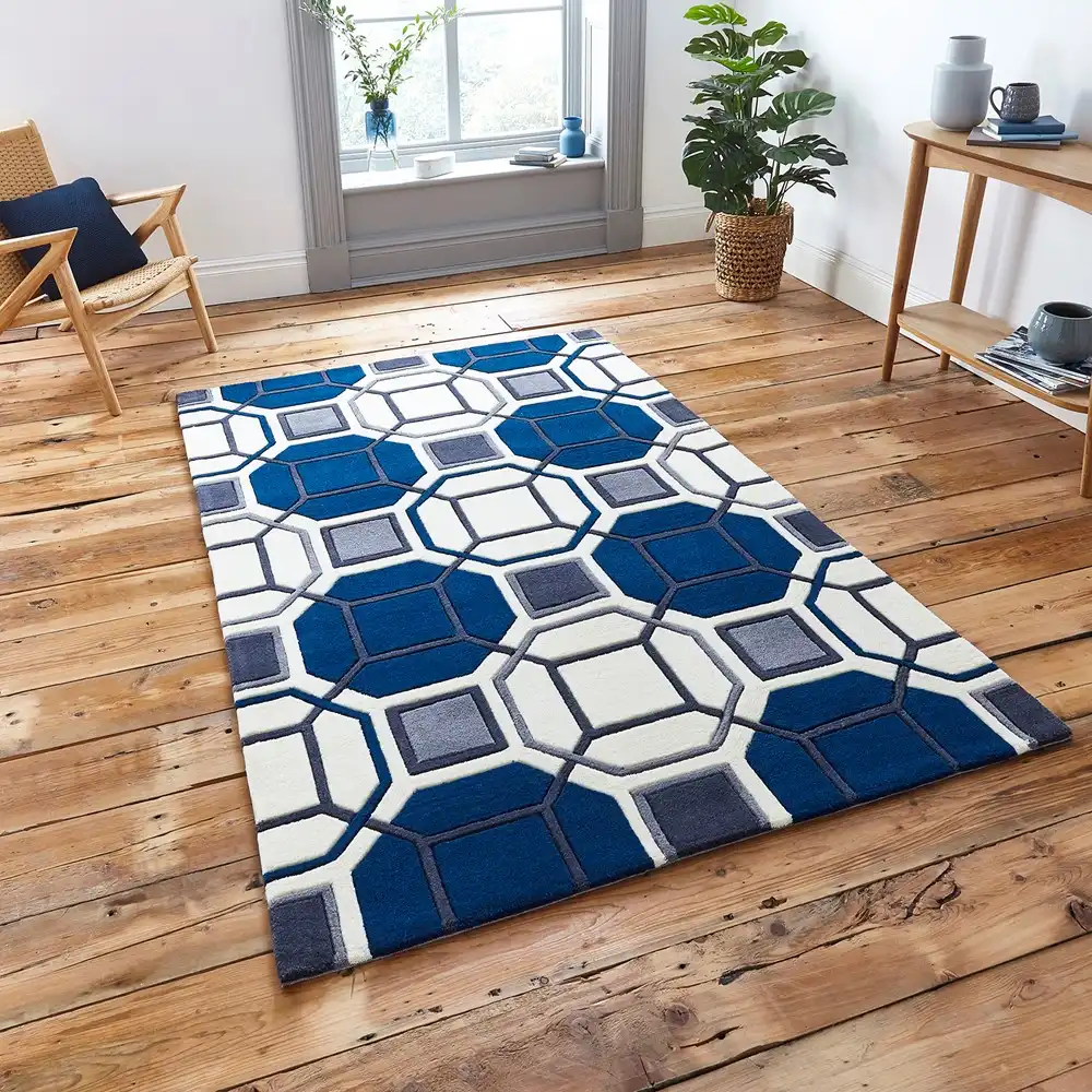 HK 9238 Ivory Navy Rug