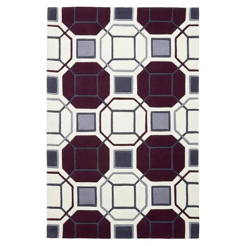 HK 9238 Ivory Purple Rug - Image 4
