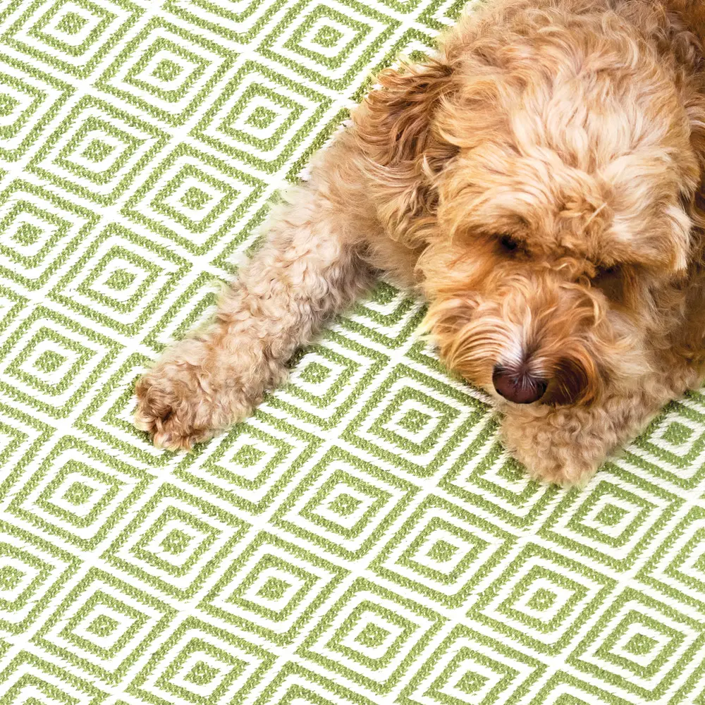 Hug Woven Diamond Green Rug - Image 2