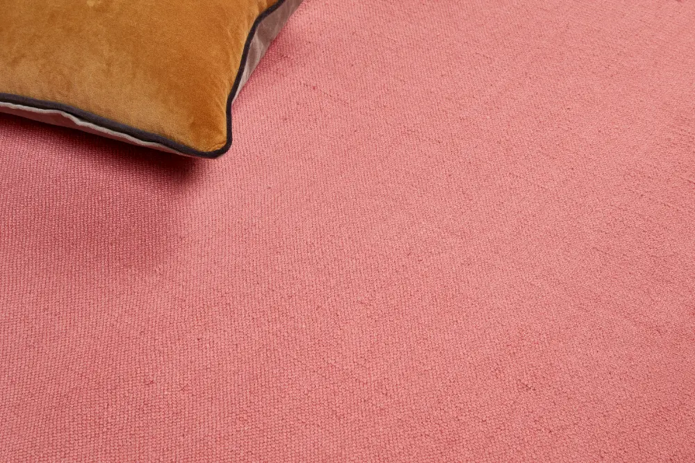 Hug Woven Plain Coral Pink Rug - Image 3
