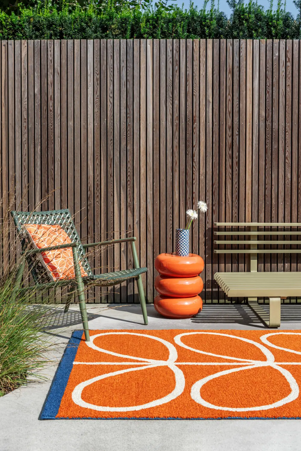 In-Outdoor Orla Kiely Linear Stem Orange outdoor 464403 Rug - Image 2