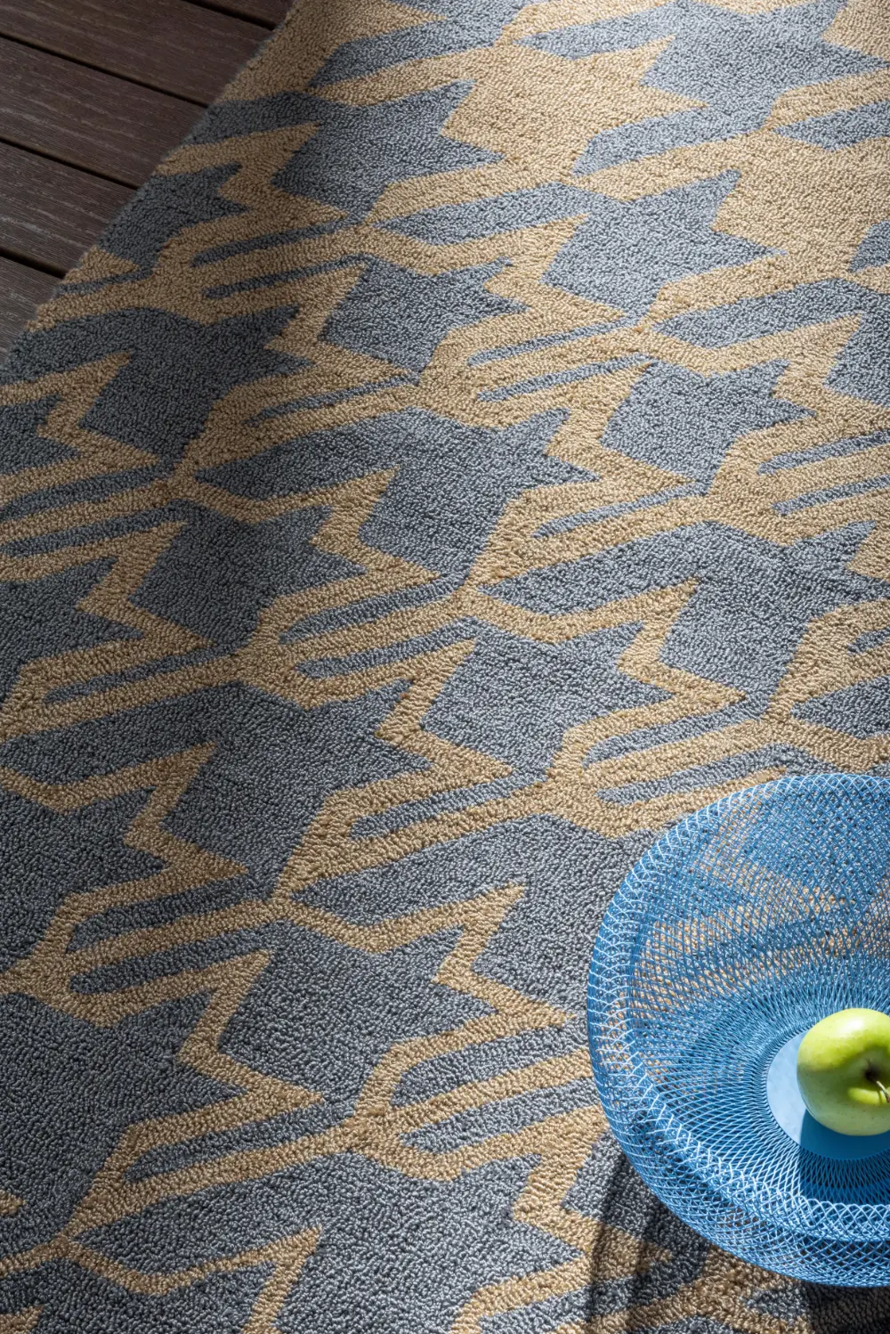 In-Outdoor Ted Baker Houndstooth Washed Blue outdoor 455708 Rug - Image 2