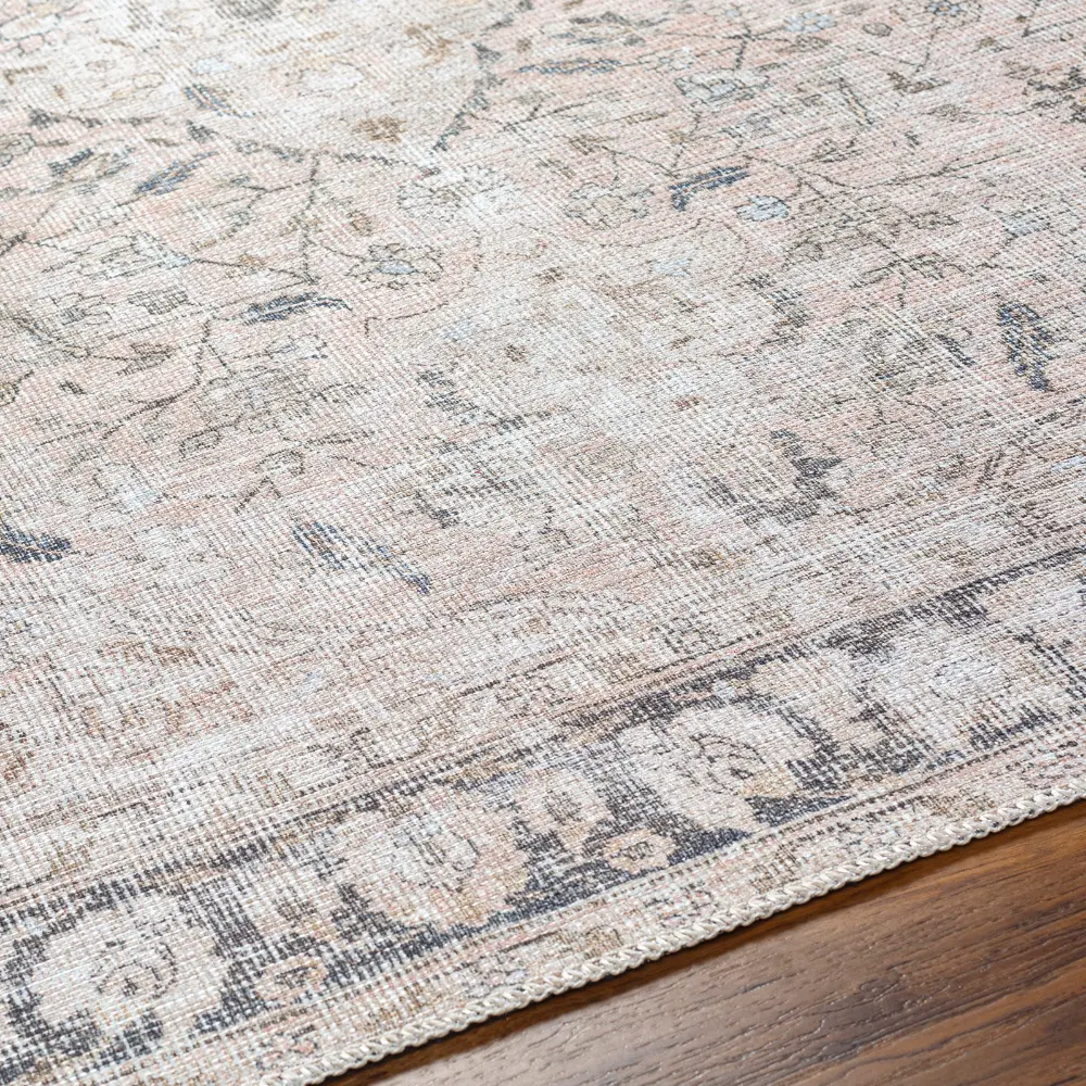 Indigo Machine Washable Traditionnal Boho Blush Rug - Image 3