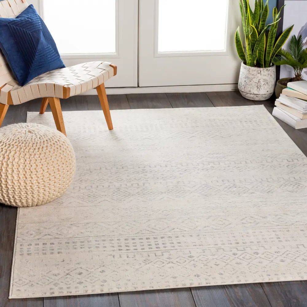 Induja Berber Modern High Pile Cream Rug