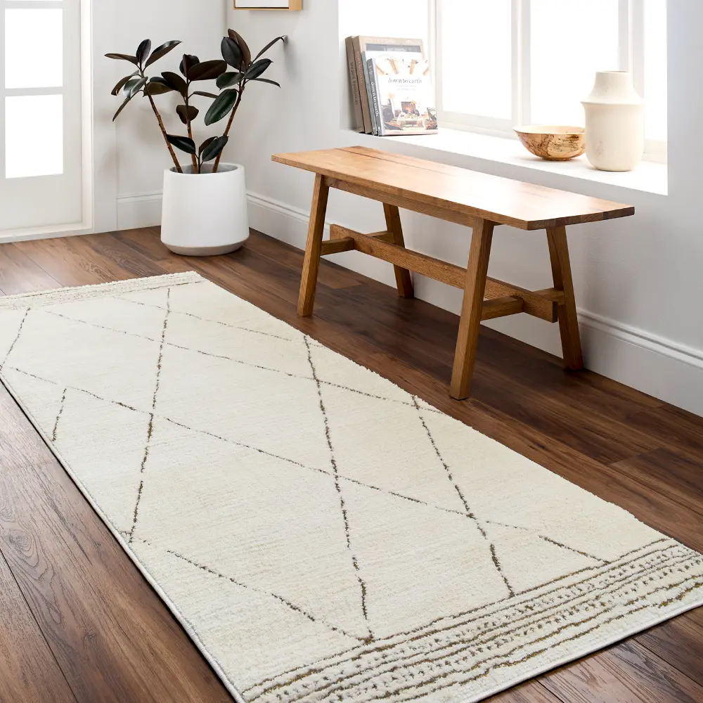 Inga Berber Modern High Pile Brown Rug - Image 2