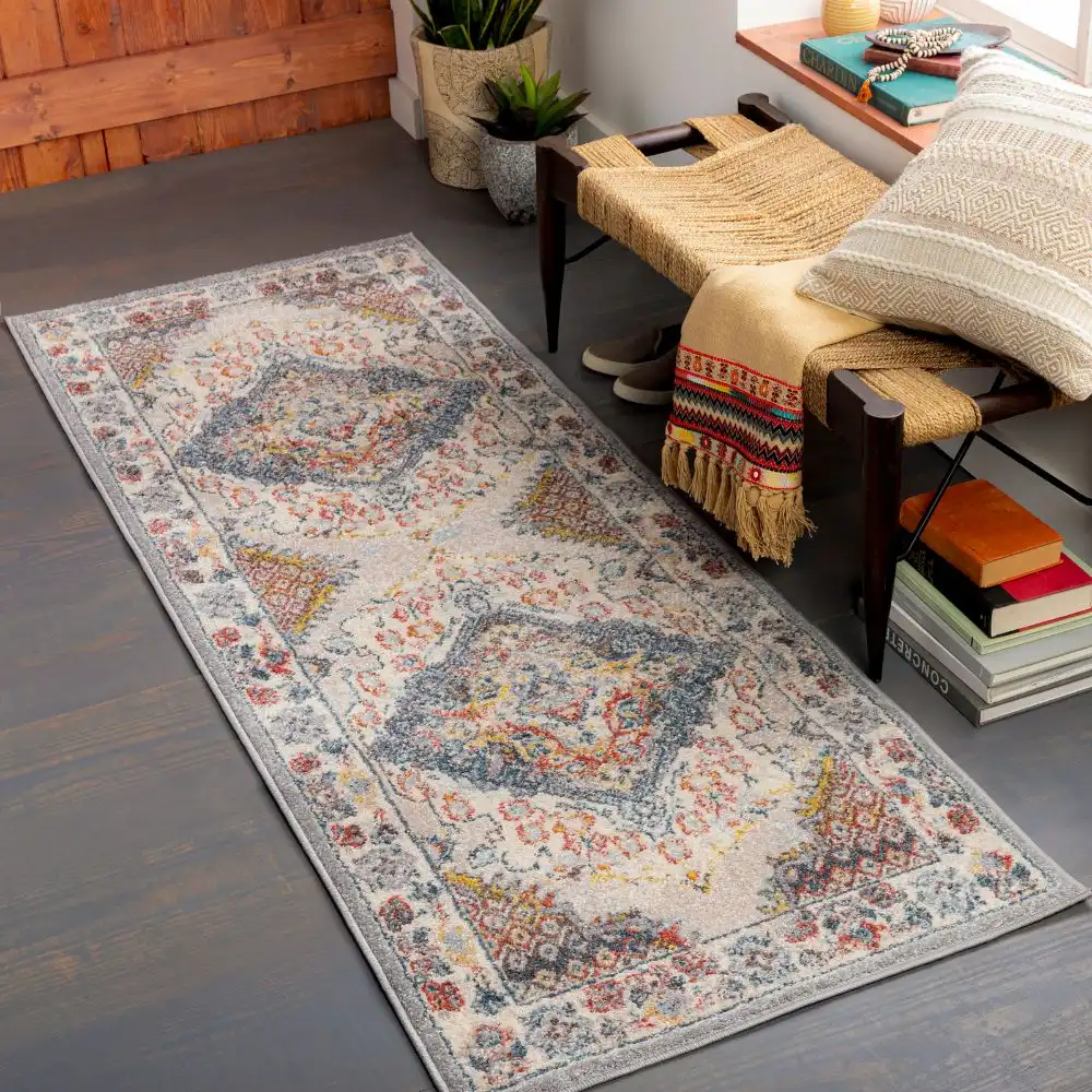 Jade Vintage Oriental Boho Grey Rug - Image 2