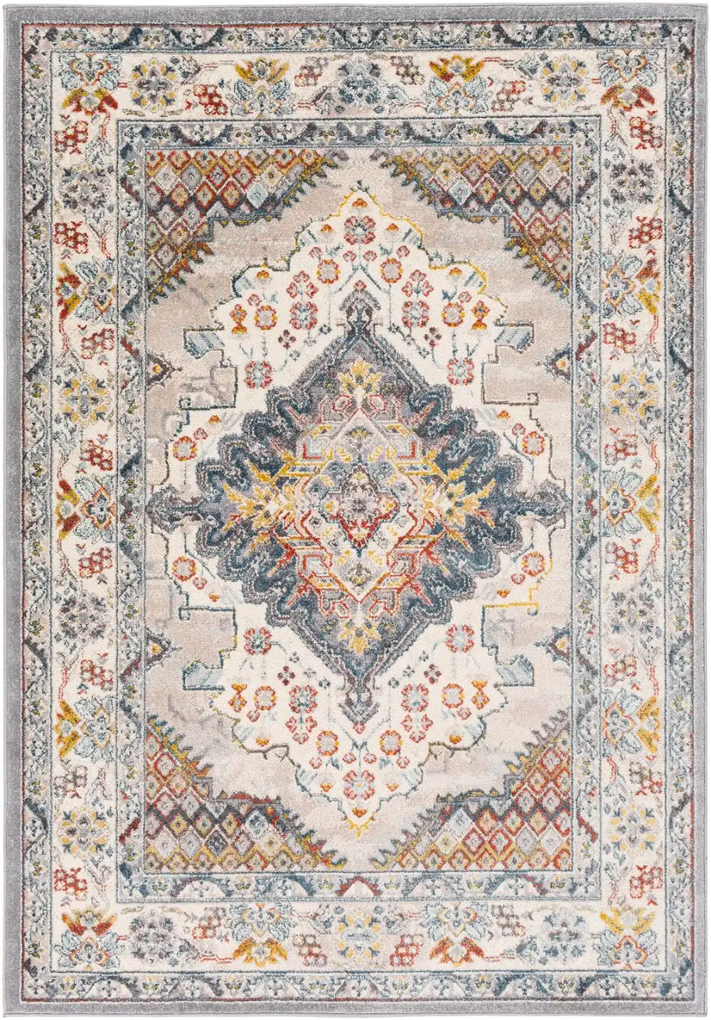 Jade Vintage Oriental Boho Grey Rug - Image 5