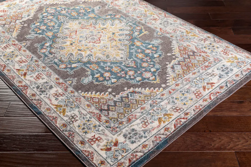 Jade Vintage Oriental Boho Teal Rug - Image 6