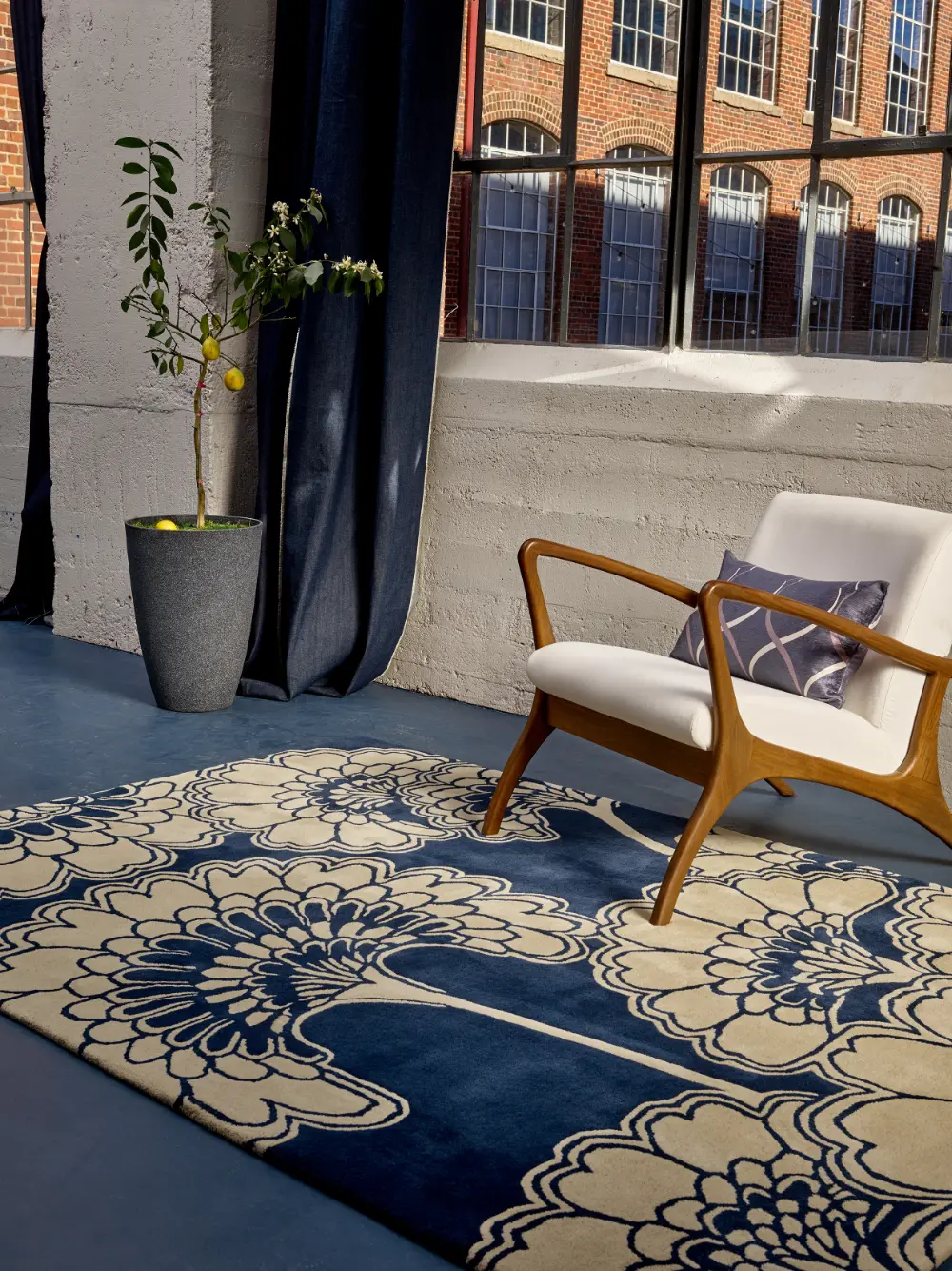 Japanese Floral Florence Broadhurst Midnight 039708 Rug - Image 2