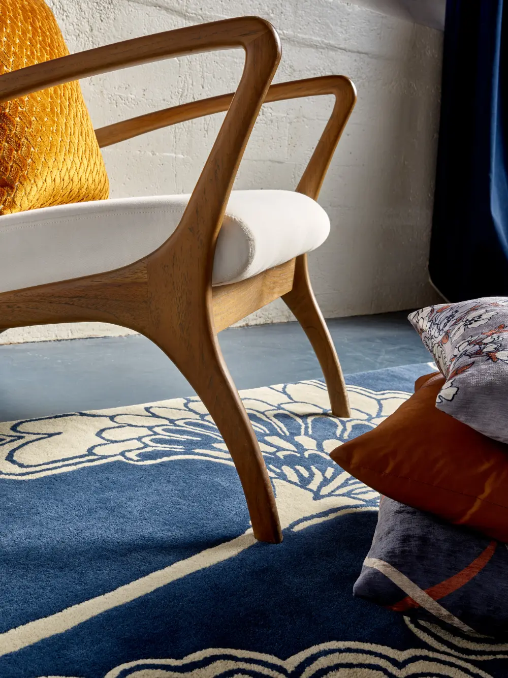 Japanese Floral Florence Broadhurst Midnight 039708 Rug - Image 3