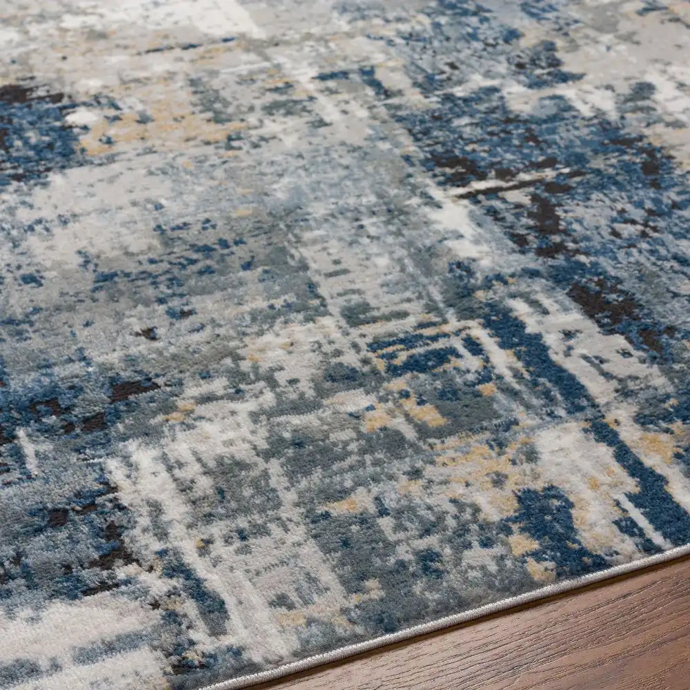 Lena Abstract Modern Marble Denim Rug - Image 2