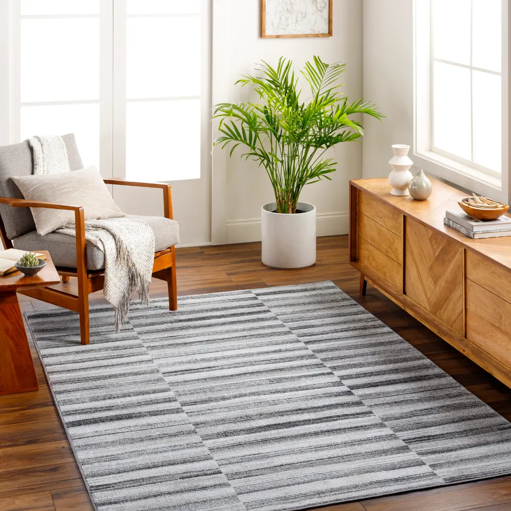 Jonthan Scandi Modern Black Rug