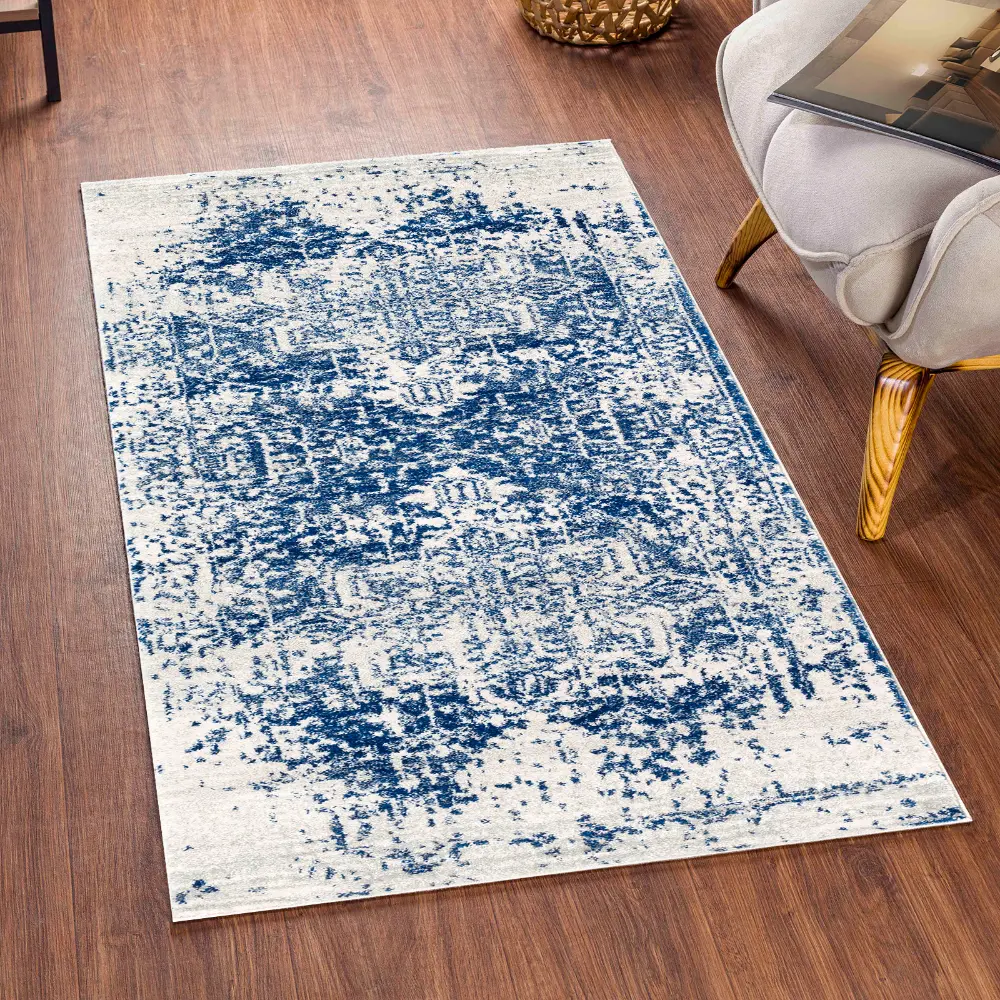 Juliette Vintage Oriental Boho Navy Rug - Image 2