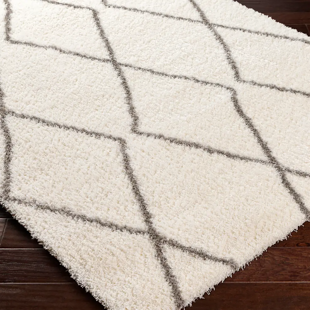 Juno Shaggy Modern Plush Pile Ivory Rug - Image 3