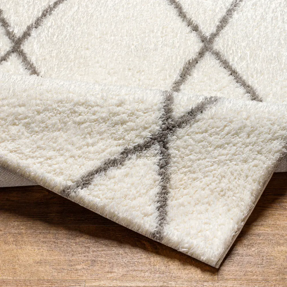 Juno Shaggy Modern Plush Pile Ivory Rug - Image 4