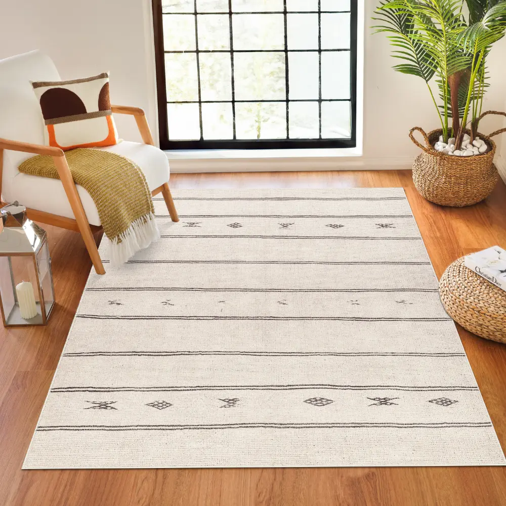 Rivi Becki Owens X Livabliss Global Scandi Beige/Dark Brown Rug