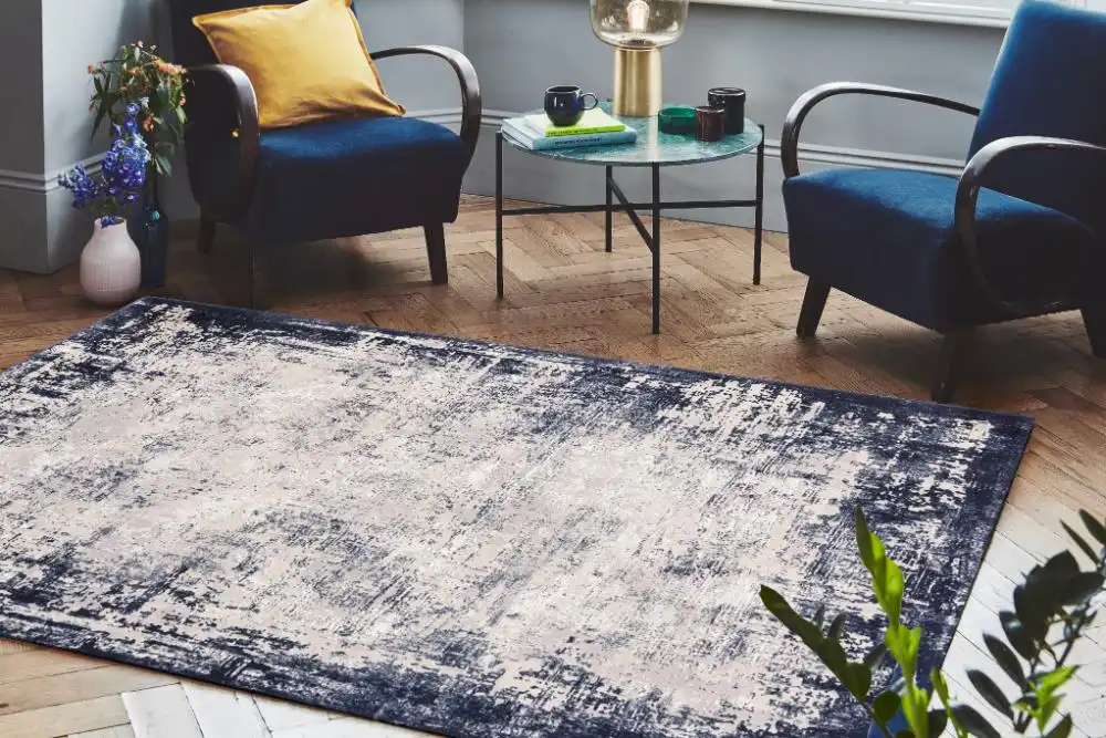 Kuza Border Navy Rug - Image 5