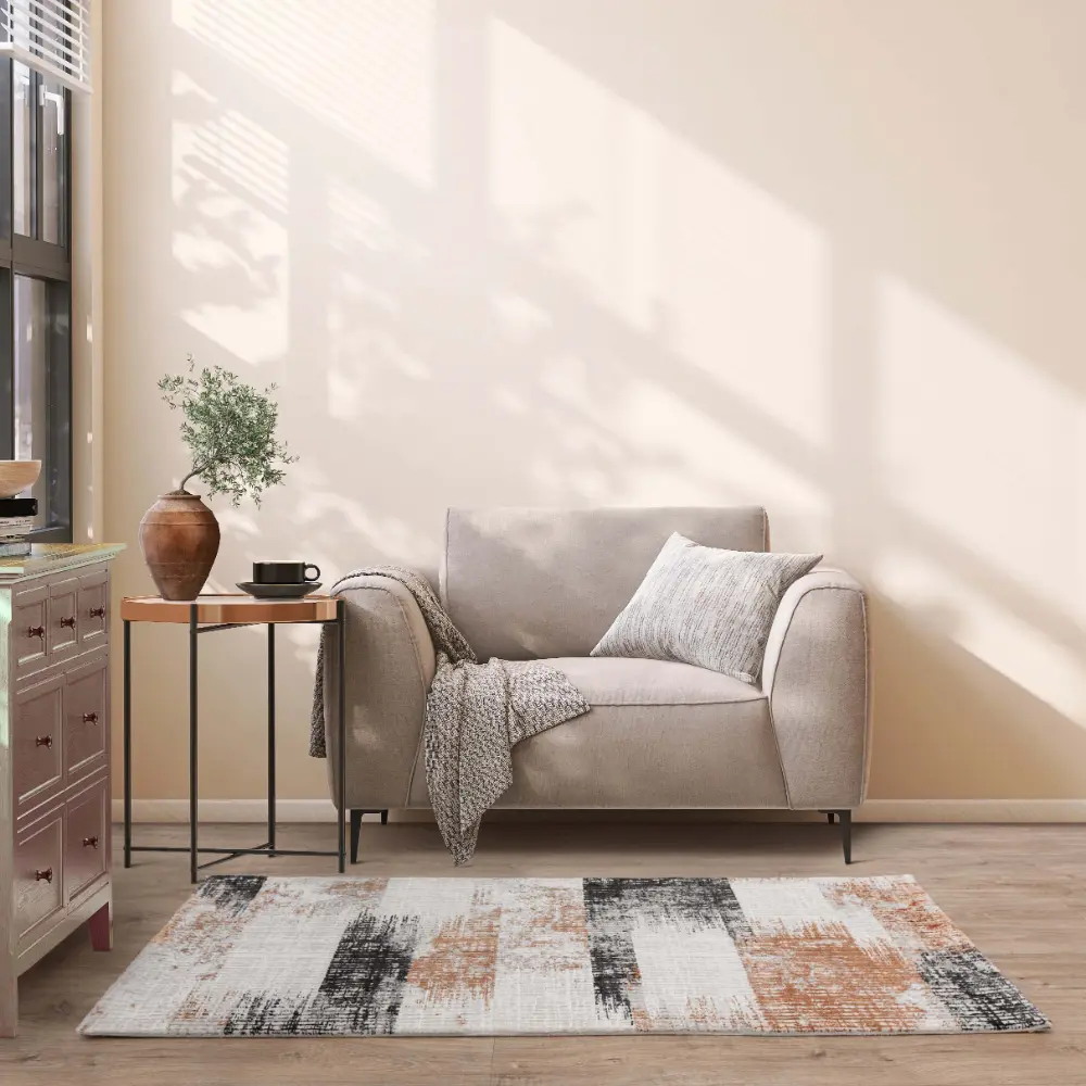 Kuza Lines Terracotta Rug - Image 2